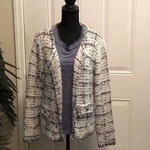 “SIONI” Blue/White Knitted Jacket (L)🌺🦋
